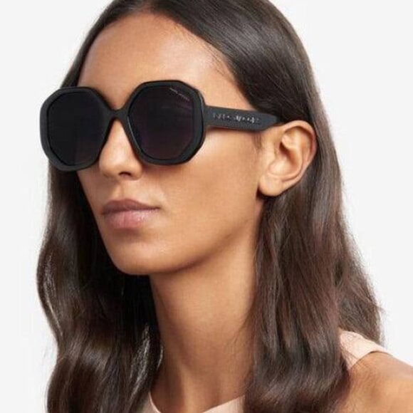 Marc Jacobs MARC 659/S 035J HA Sunglasses Pink Geometric Frame, Brown Lenses main image 5